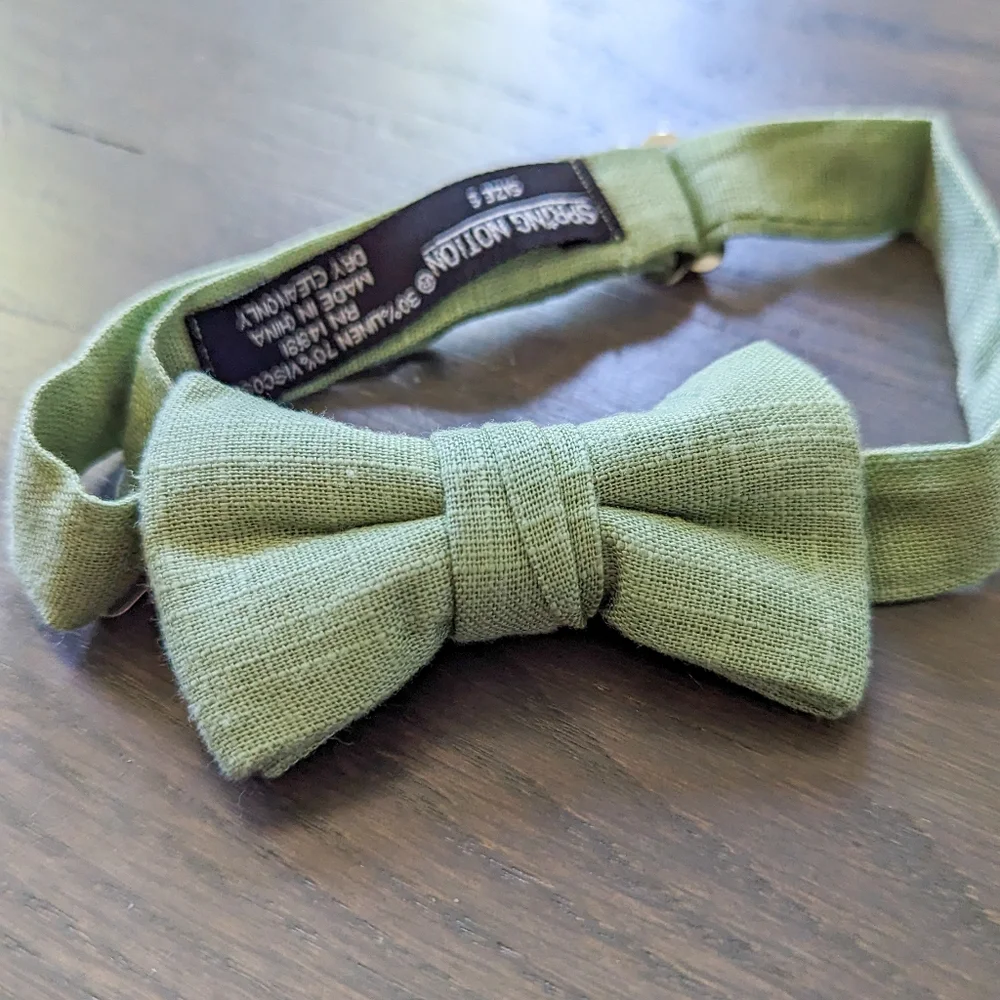 Spring Notion Boys' Linen Blend Bow Tie, Small